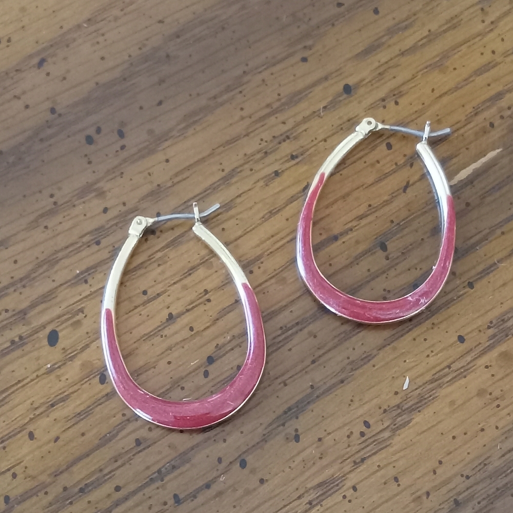 Enamel Hoop Vintage Earrings